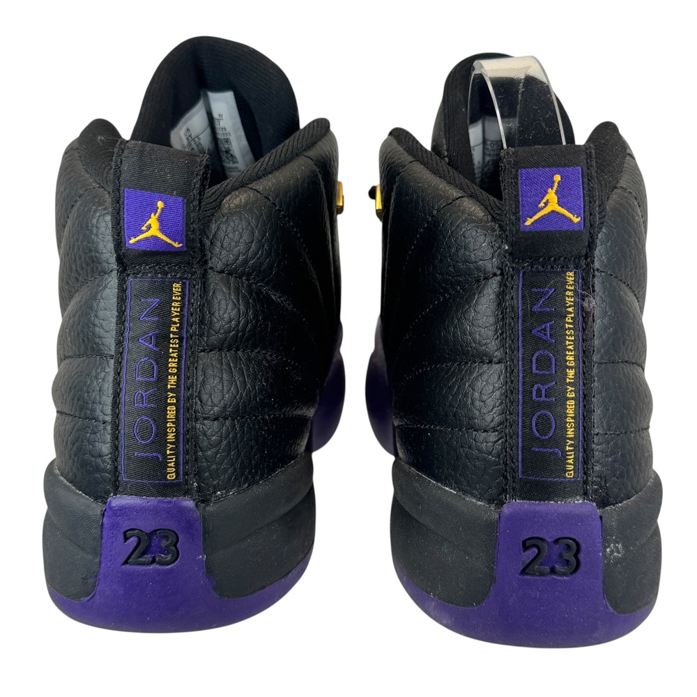 Kids Air Jordan 12 Retro Black Purple Youth‎ Size 3Y Basketball Sneakers - Picture 7 of 9